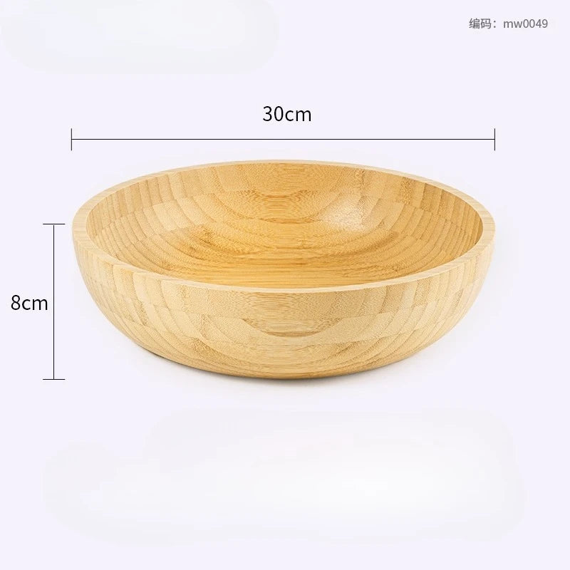 Natural Bamboo Salad Bowl Fruit Bowl Eco Friendly Kitchen Decor