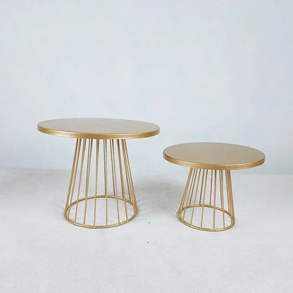 Metal Cake Stand Gold Silver Dessert Display Plate Party Decor