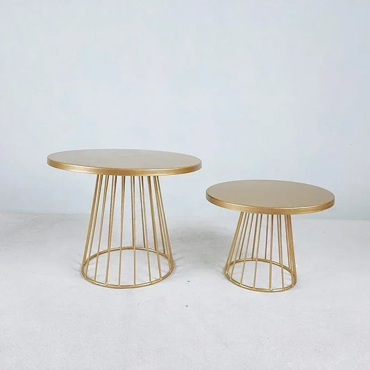 Metal Cake Stand Gold Silver Dessert Display Plate Party Decor