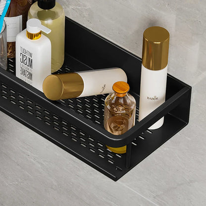 Black Shower Shelf Caddy Modern Bathroom Organiser Home Decor