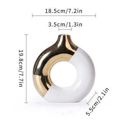 Luxury Nordic Ceramic Flower Vase Minimalist Home Decor Living Room