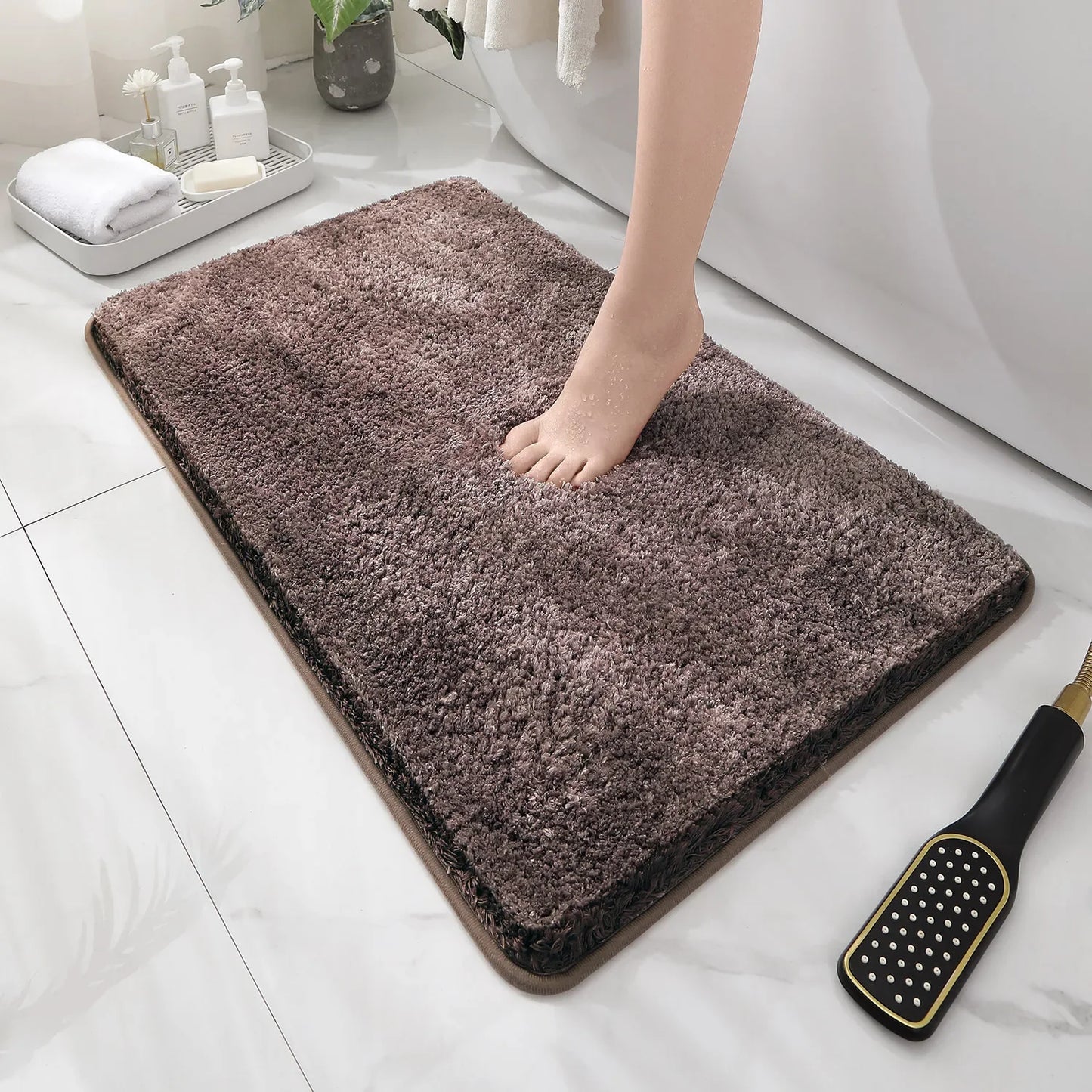 Plush Anti-Slip Bathroom Floor Mat Soft Absorbent Bath Mat Home Decor