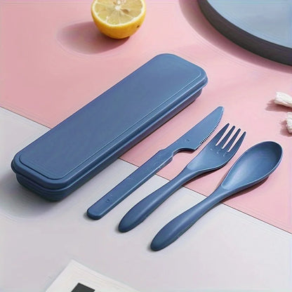 Portable 3-in-1 Cutlery Set Carry Case Travel Picnic Outdoor Entertaining