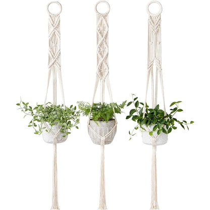 Boho Macrame Plant Hanger Set of 3 Indoor Outdoor Wall Hanging Planter Home Decor