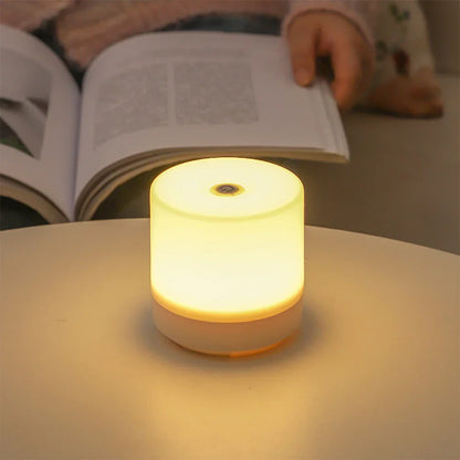 Compact LED Night Light USB-C Rechargeable Touch Dimming Bedside Lamp Home Decor