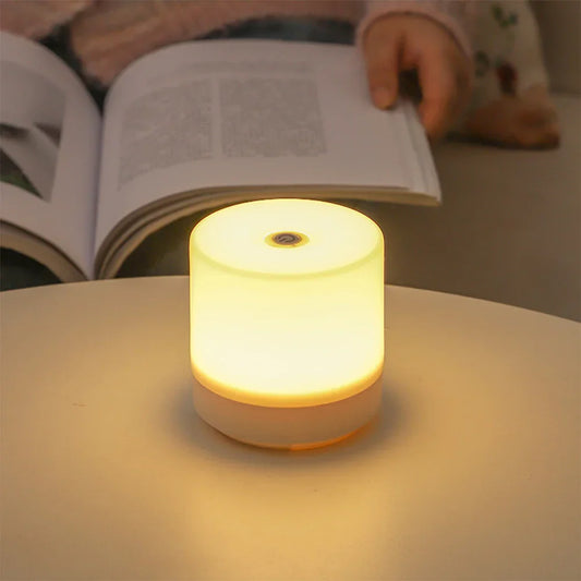 Compact LED Night Light USB-C Rechargeable Touch Dimming Bedside Lamp Home Decor