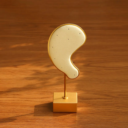 Ear-Shaped Earring Display Stand Microfiber Jewellery Organiser Home Decor