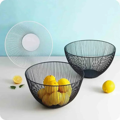 Iron Wire Fruit Basket Bowl Kitchen Table Decor