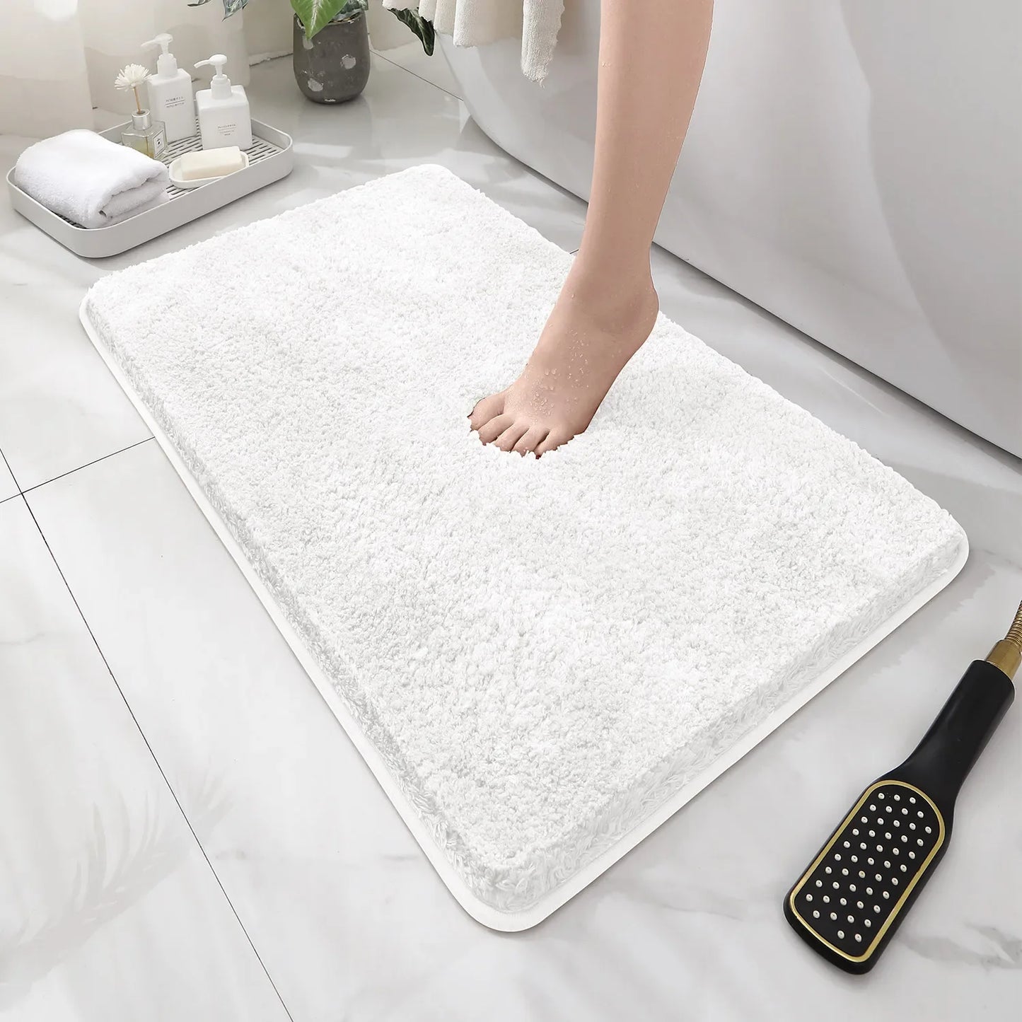 Plush Anti-Slip Bathroom Floor Mat Soft Absorbent Bath Mat Home Decor