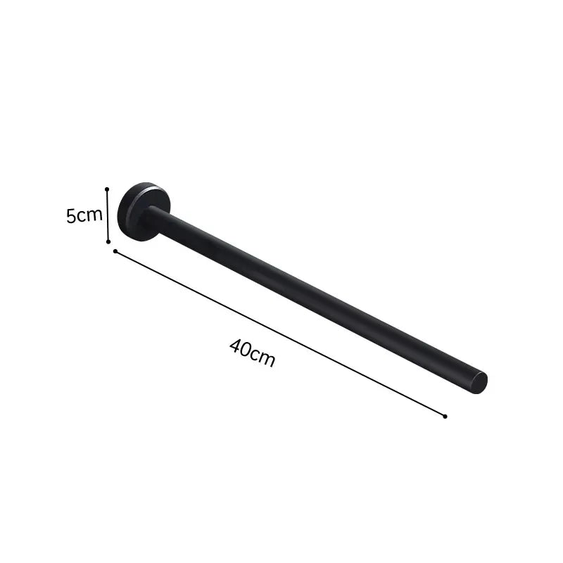 Stainless Steel Wall Mounted Towel Bar Single Double Black Silver Bathroom Decor