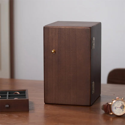 Multi-Layer Wooden Jewellery Box Organiser Velvet Interior Ring Bracelet Storage