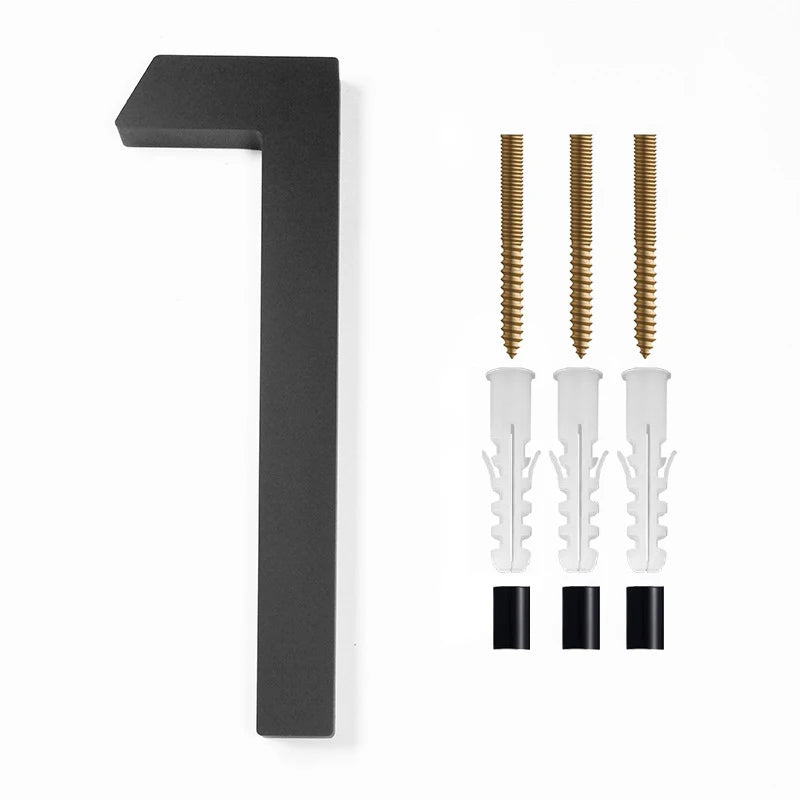 Modern Floating House Number Sign Black Acrylic 12.5 cm (5 inch) Outdoor Door Decor