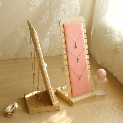 Wooden Necklace Display Stand Large Capacity Jewellery Organiser Home Decor