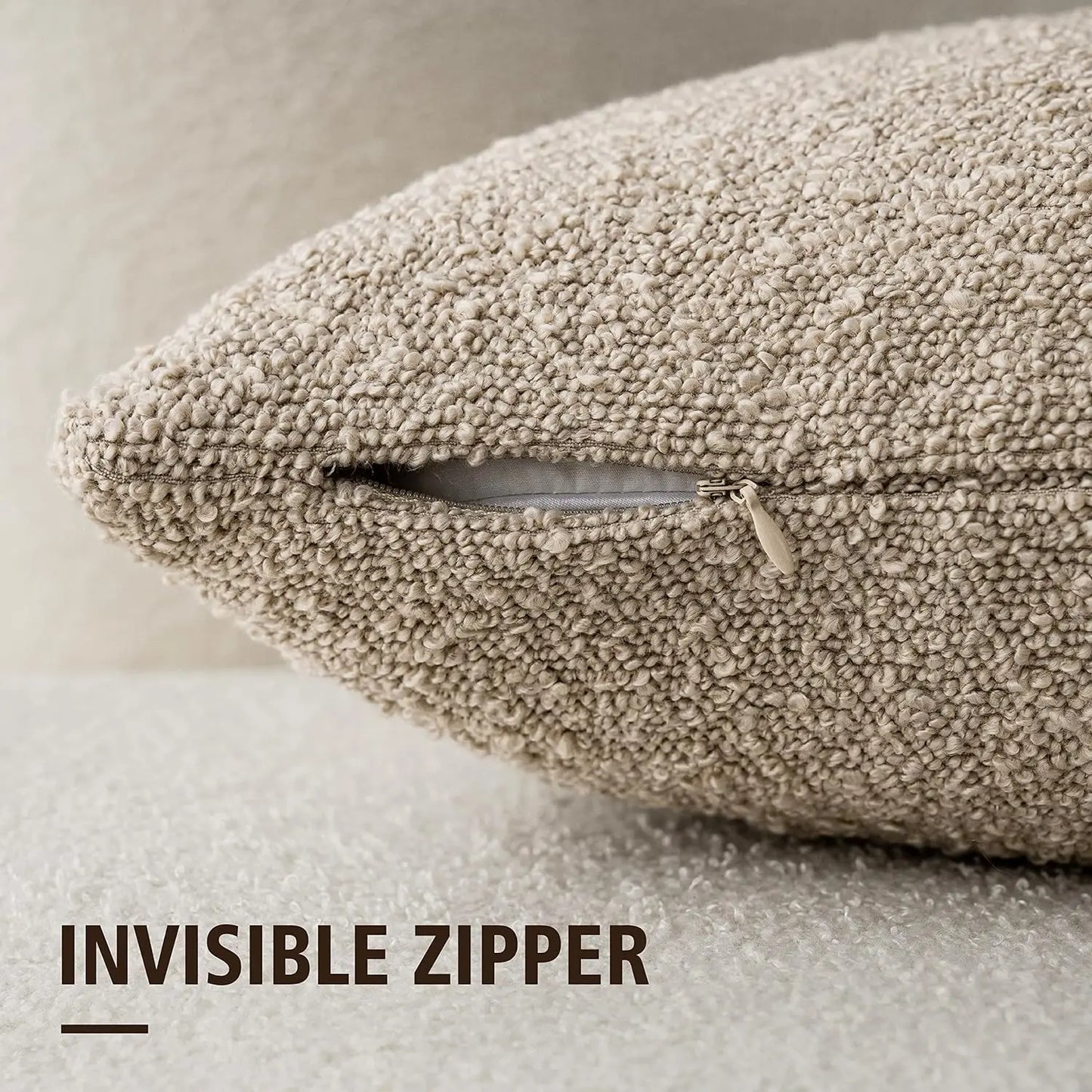 Bouclé Textured Cushion Cover Soft Looped Sofa Pillow Cover Home Decor