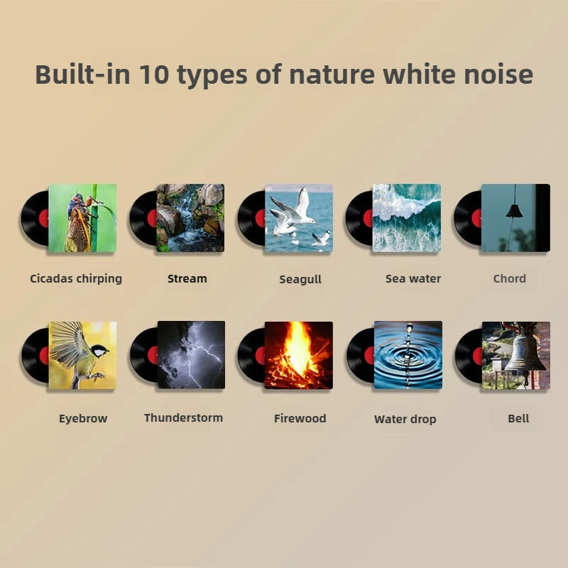 White Noise Machine with RGB Night Light Rechargeable Touch-Control Sleep Sound Home Decor