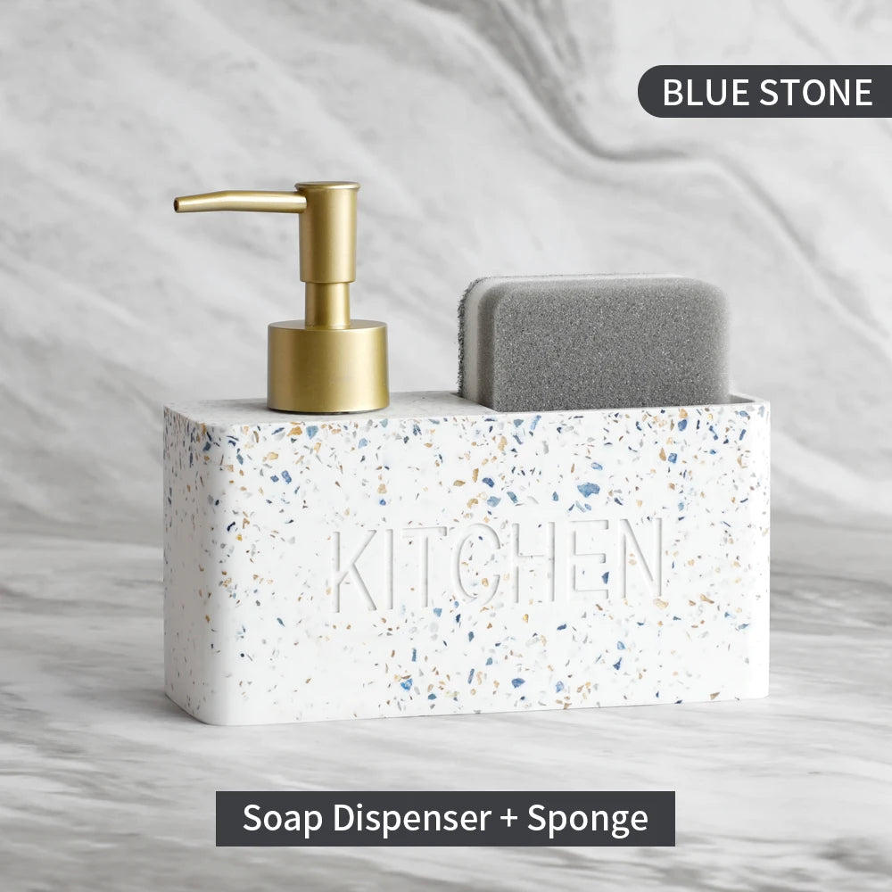 Sandstone Texture Soap Dispenser Set Bathroom Kitchen Decor