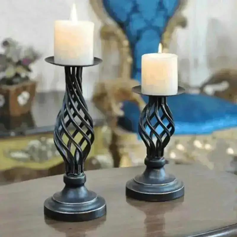 Glass Hurricane Pillar Candle Holder Retro Dining Table Decor