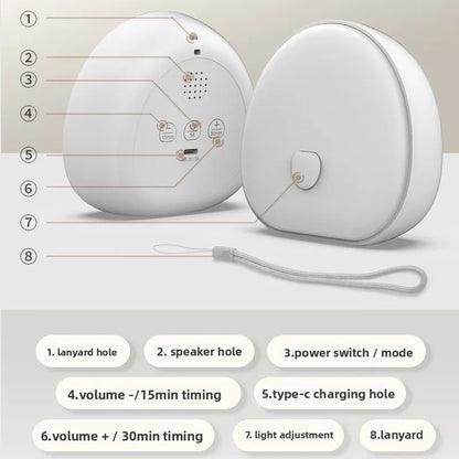 White Noise Machine with RGB Night Light Rechargeable Touch-Control Sleep Sound Home Decor