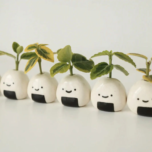 Mini Ceramic Round Bud Vase Unique Shelf Decor Home Accessories
