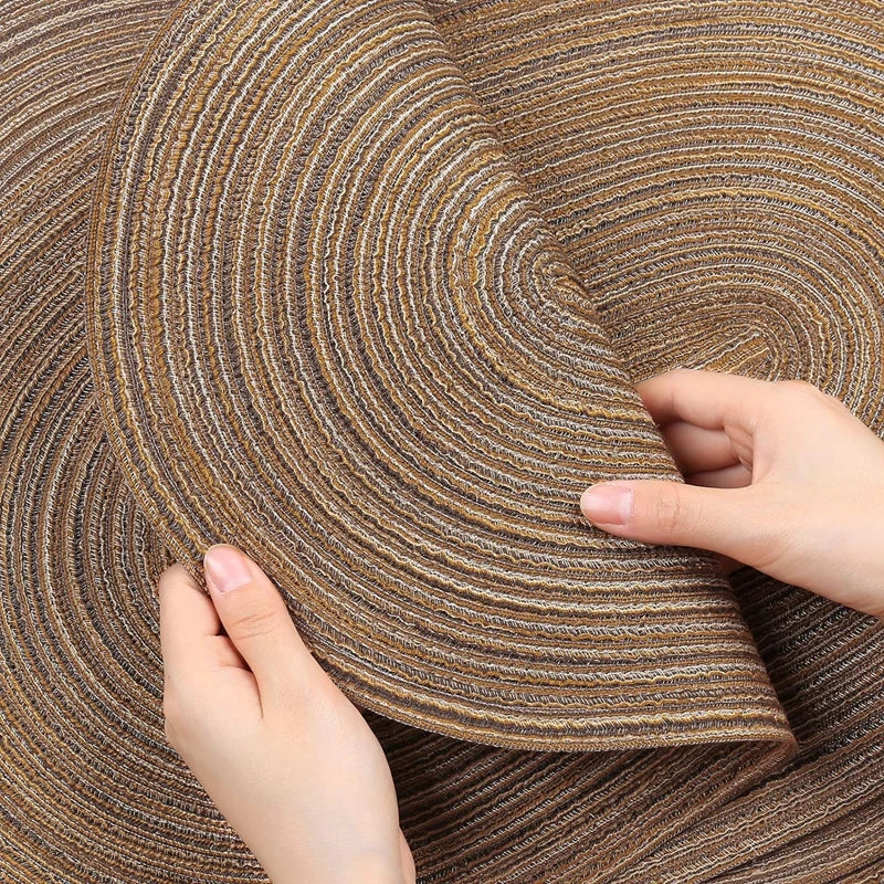 Oval Woven Placemat Set Natural Braided Dining Table Mat