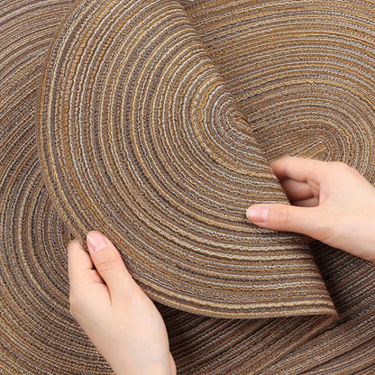 Oval Woven Placemat Set Natural Braided Dining Table Mat