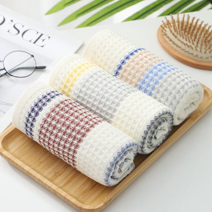 Cotton Waffle Towel Quick Dry Absorbent Bath Hand Face Cloth Bathroom Decor