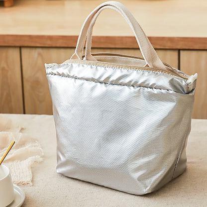 Canvas Insulated Lunch Bag with Zipper Portable Picnic Travel Storage Home Decor