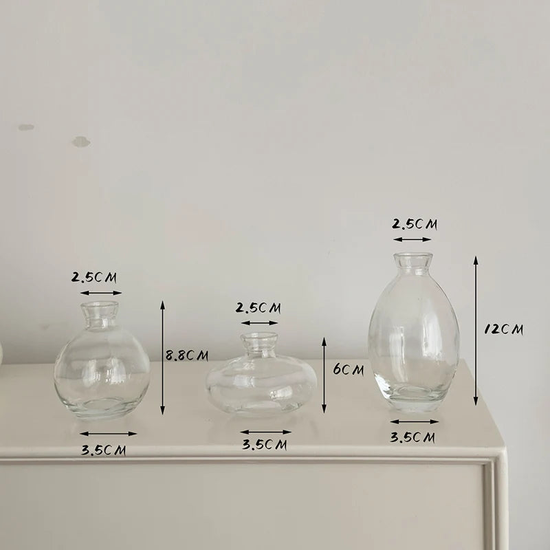 3-Piece Glass Bud Vase Set Vintage Centrepiece Home Decor