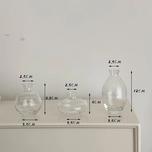 3-Piece Glass Bud Vase Set Vintage Centrepiece Home Decor