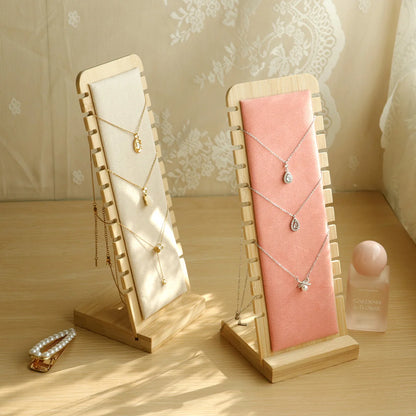 Wooden Necklace Display Stand Large Capacity Jewellery Organiser Home Decor