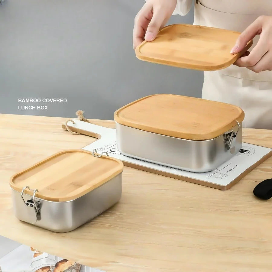 Stainless Steel Bento Lunch Box Leakproof Sealed Food Container Home Decor