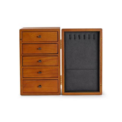 Multi-Layer Wooden Jewellery Box Organiser Velvet Interior Ring Bracelet Storage