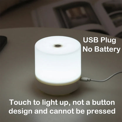 Compact LED Night Light USB-C Rechargeable Touch Dimming Bedside Lamp Home Decor