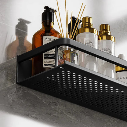 Black Shower Shelf Caddy Modern Bathroom Organiser Home Decor