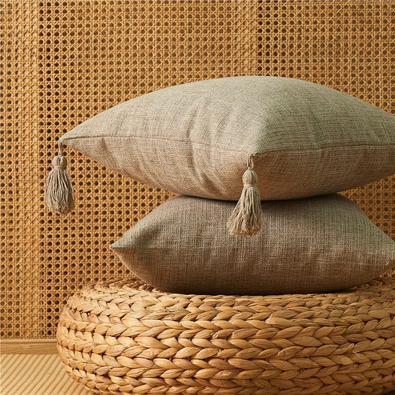 Linen Sofa Throw Pillow Cover Soft Neutral Cushion Cover Living Room