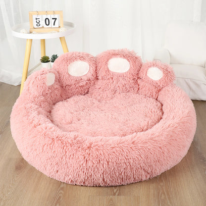 Plush Round Dog Bed Bolster Washable Lounge Room Pet Gift