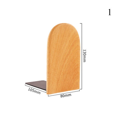Natural Wood Bookends Desktop Bookshelf Decor Office Home