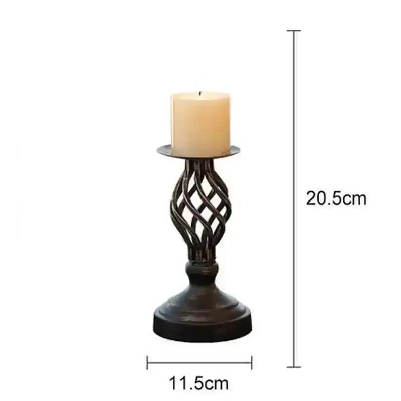 Glass Hurricane Pillar Candle Holder Retro Dining Table Decor