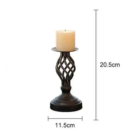 Glass Hurricane Pillar Candle Holder Retro Dining Table Decor