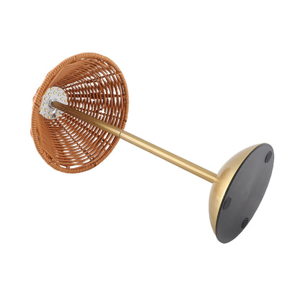 Rattan Weave Rechargeable Table Lamp Dimmable LED Cordless Home Decor