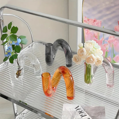 Nordic Irregular Glass Vase Coloured Transparent Centrepiece Home Decor