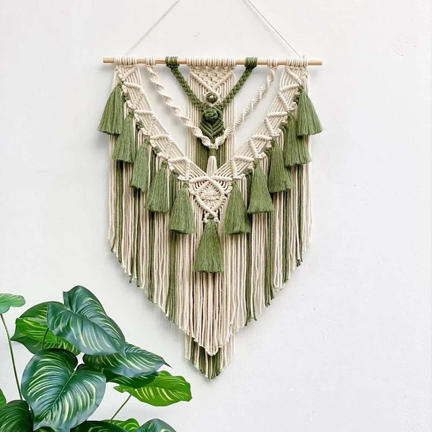 Macrame Woven Wall Hanging Boho Geometric Art Tapestry Home Decor