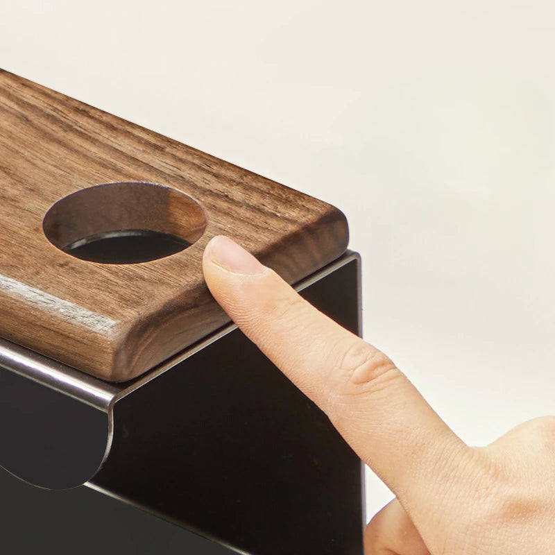 Walnut Wood Bathroom Organiser Toothbrush Holder Vanity Counter Decor