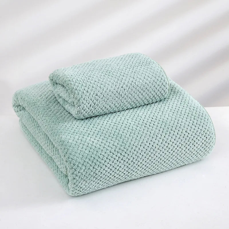 Premium Coral Fleece Bath Towel Set Quick Dry Absorbent Bathroom Decor
