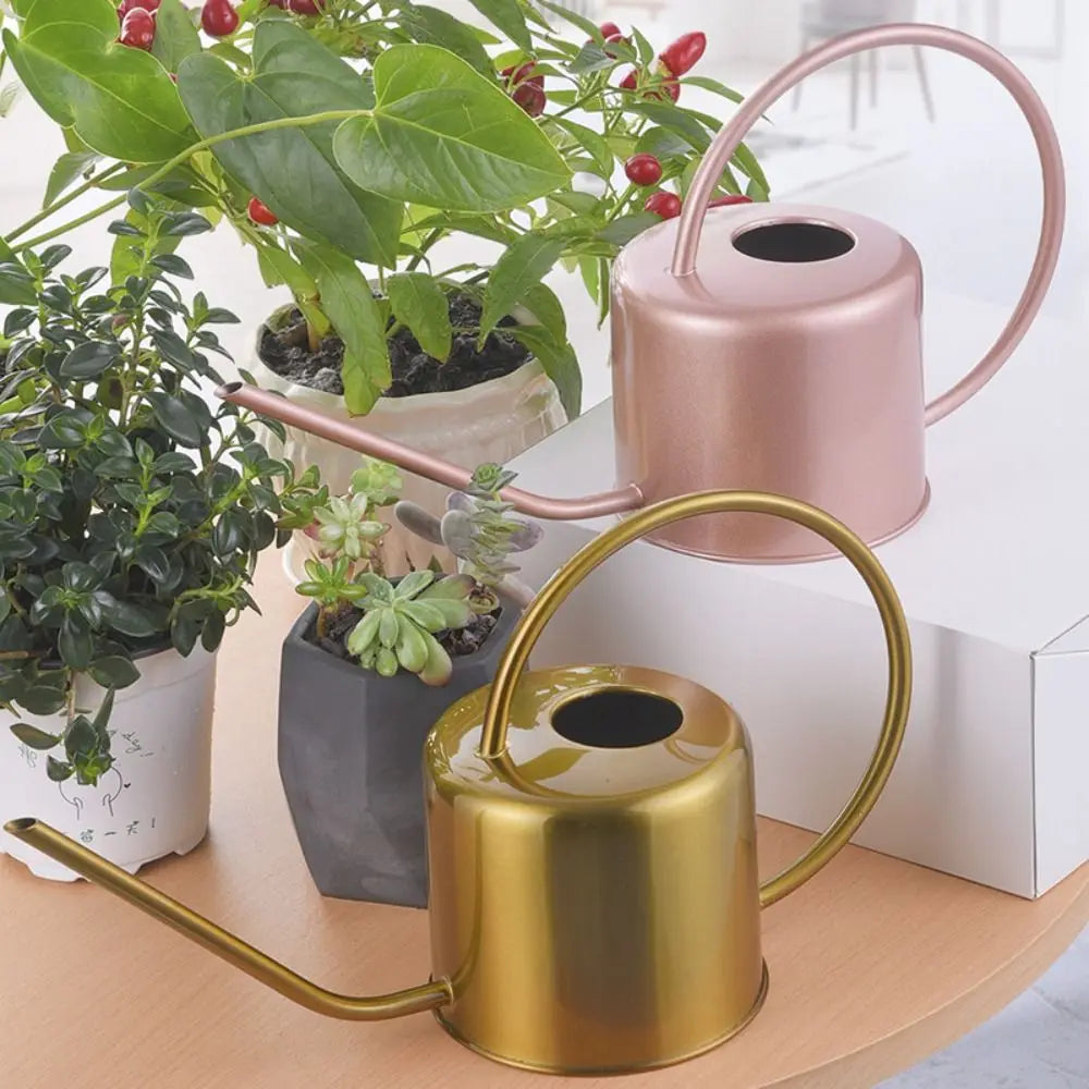 Stainless Steel Watering Can 1.3L Rust Proof Indoor Plants Home Decor