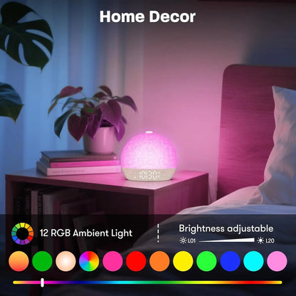 Wake Up Light Sunrise Alarm Clock Sound Machine RGB Night Light