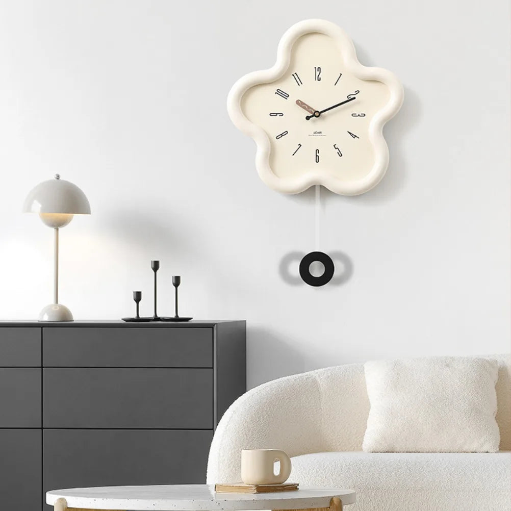 Minimalist Swinging Wall Clock 3D Digital Design Modern Living Room Home Decor