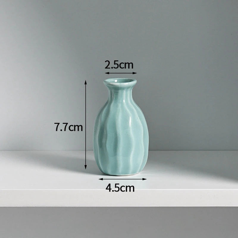 Mini Candy Colour Ceramic Bud Vase Small Flower Vase Shelf Decor