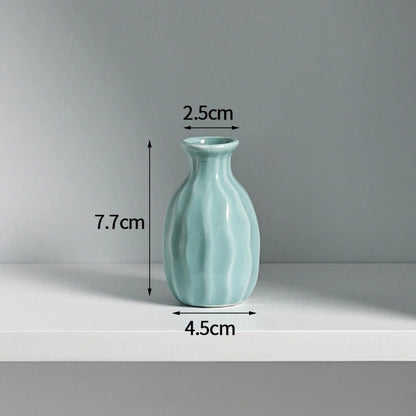 Mini Candy Colour Ceramic Bud Vase Small Flower Vase Shelf Decor