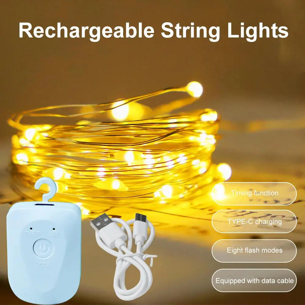 Fairy Lights 3m USB Copper Wire Waterproof Warm White Wedding Christmas